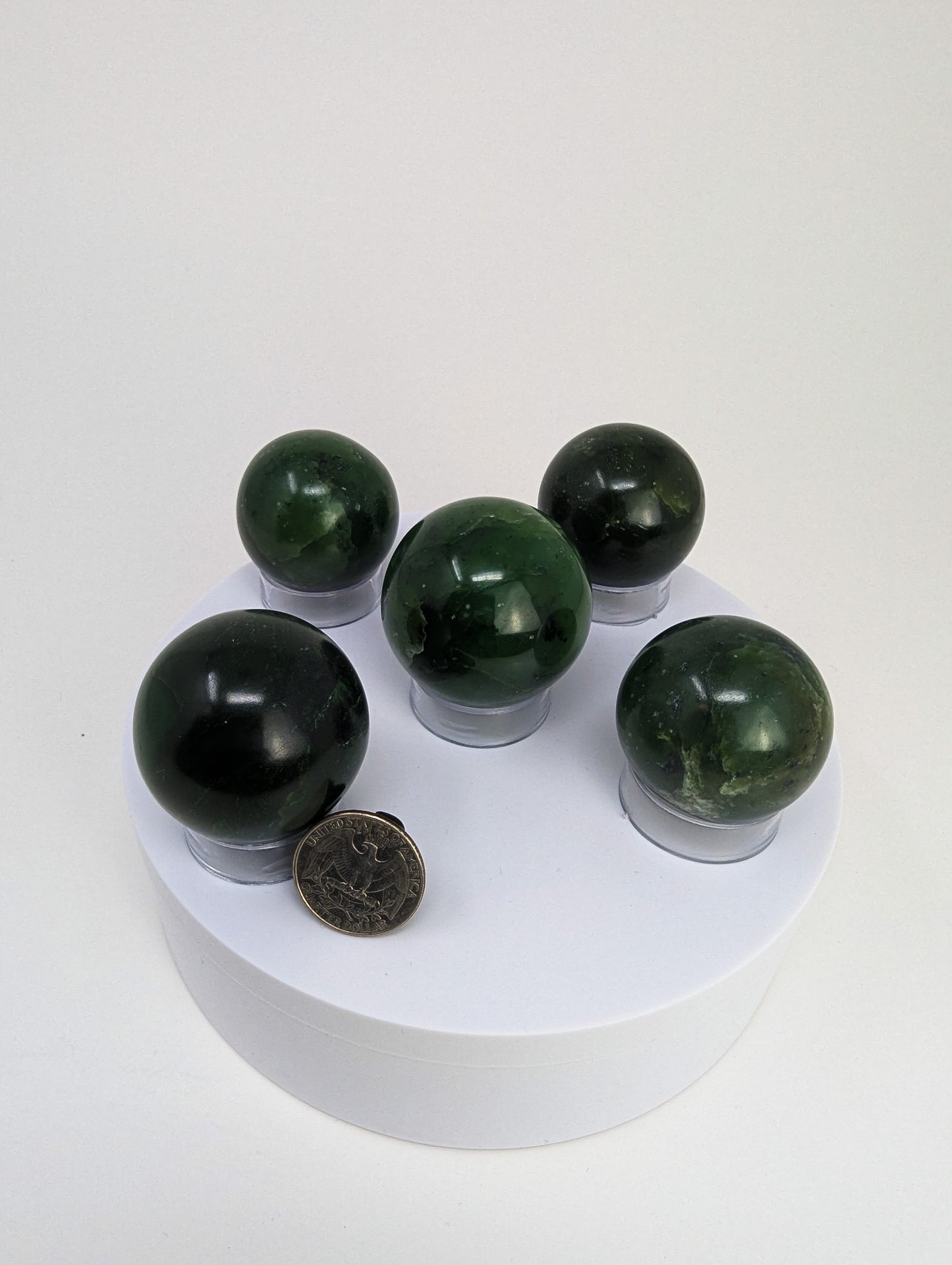 British Columbia Nephrite - Sphere - B+ Grade - 5pc - 574g