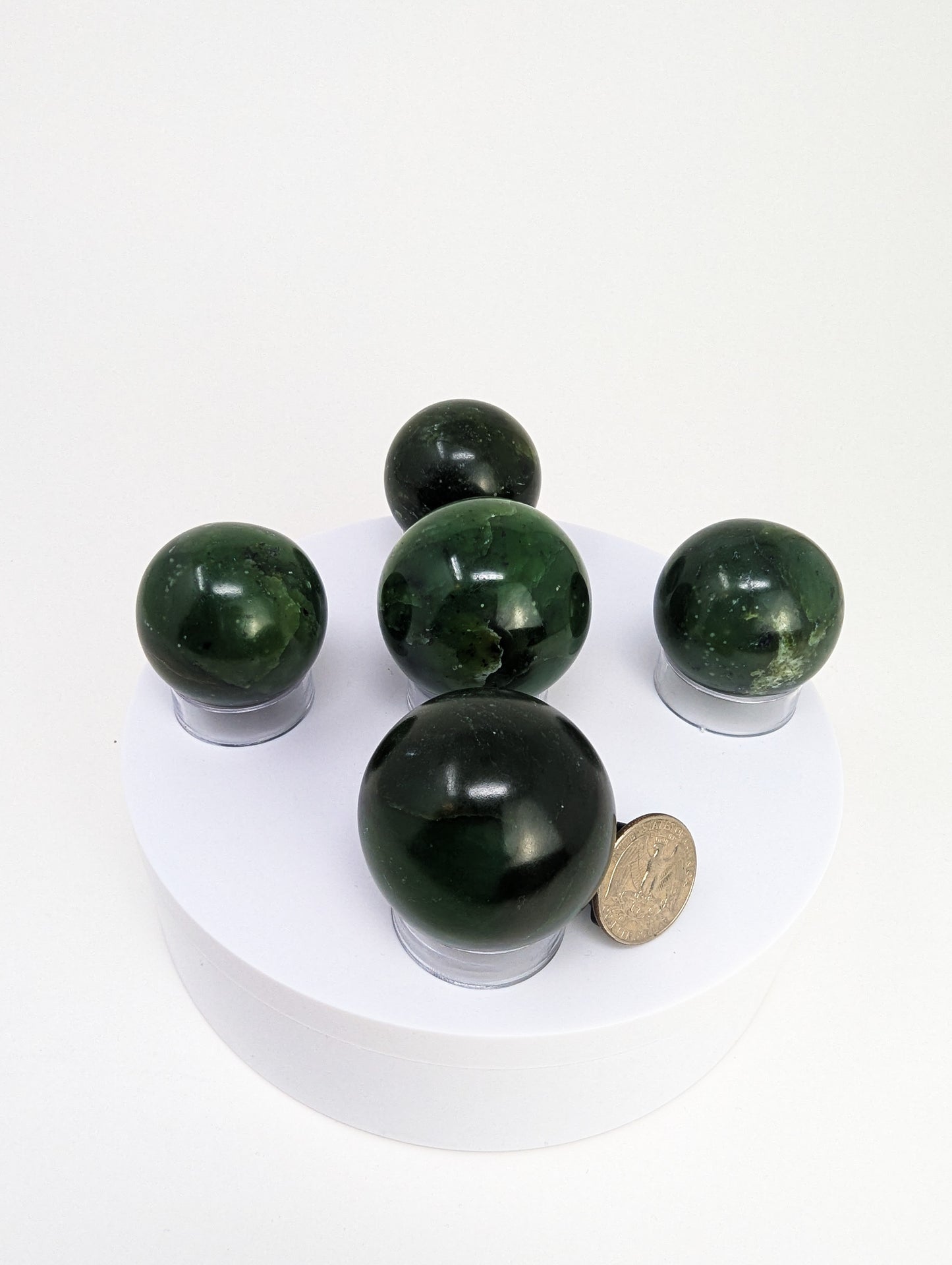British Columbia Nephrite - Sphere - B+ Grade - 5pc - 574g