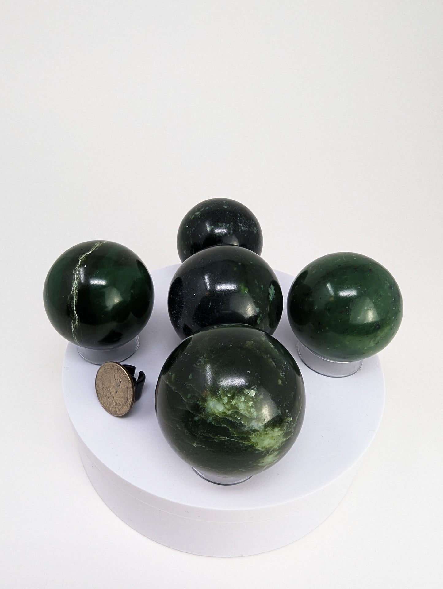 British Columbia Nephrite - Sphere - Grade B - 5pc - 1106g
