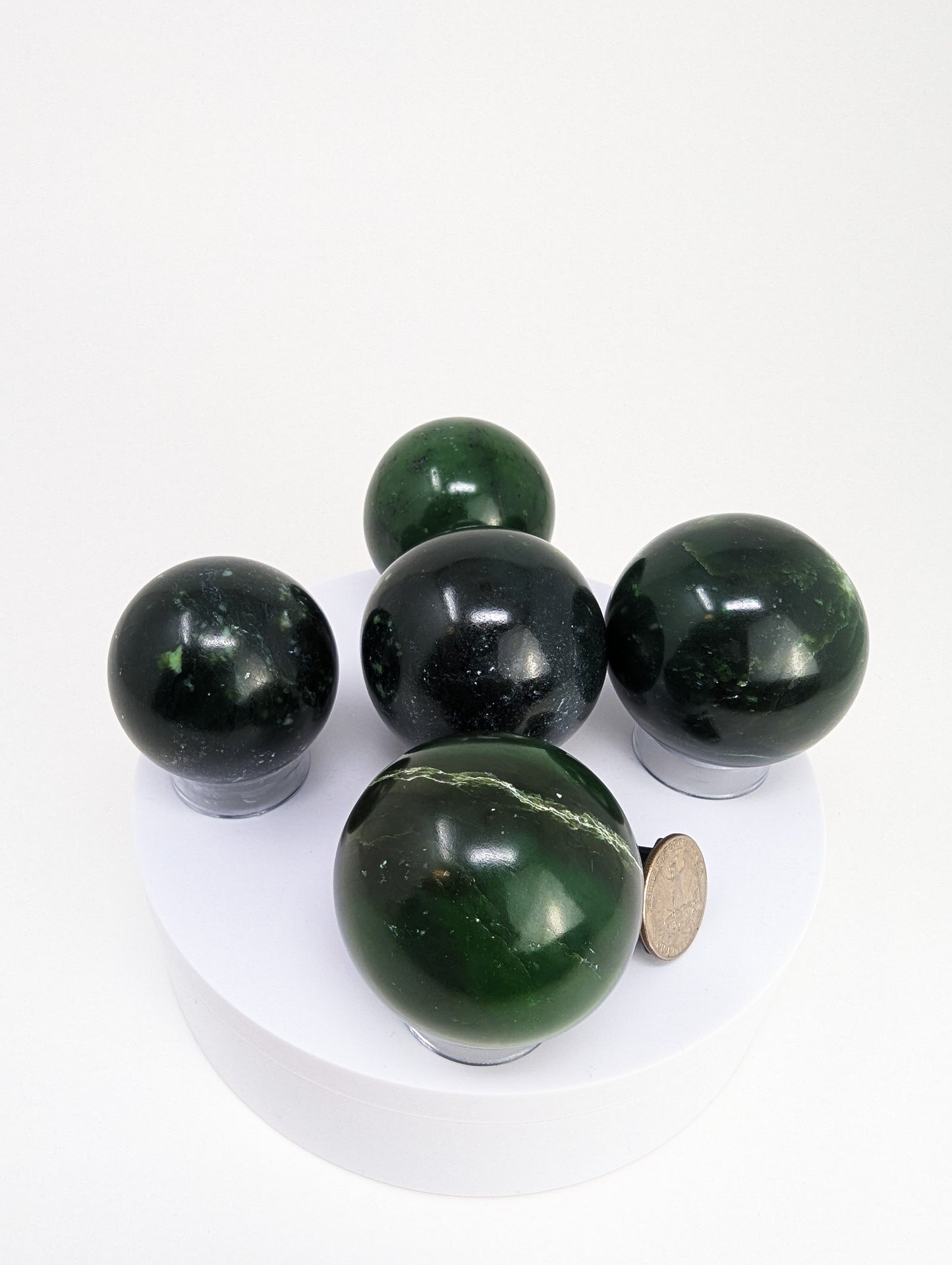 British Columbia Nephrite - Sphere - Grade B - 5pc - 1106g