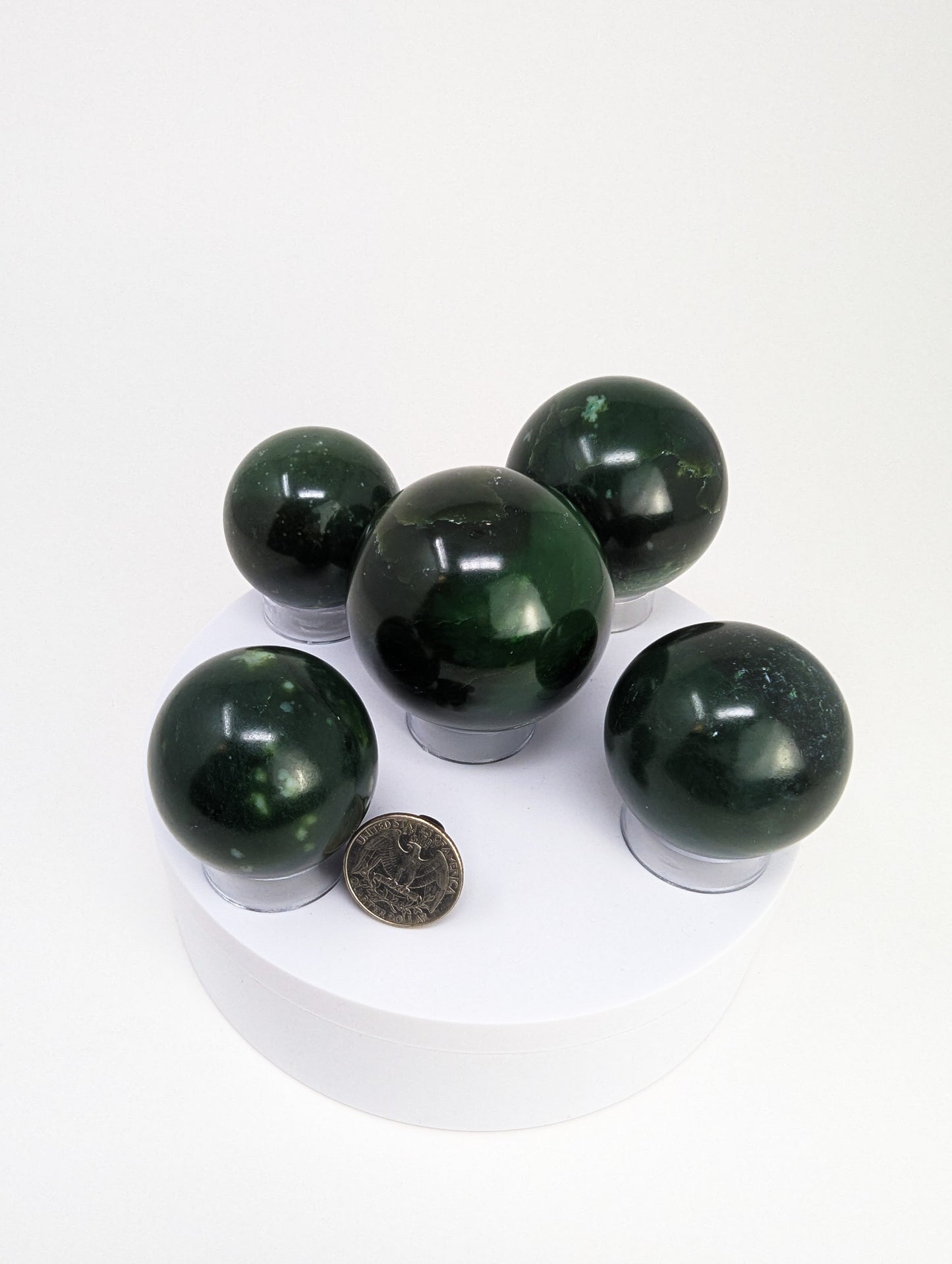 British Columbia Nephrite - Sphere - Grade B - 5pc - 1107g