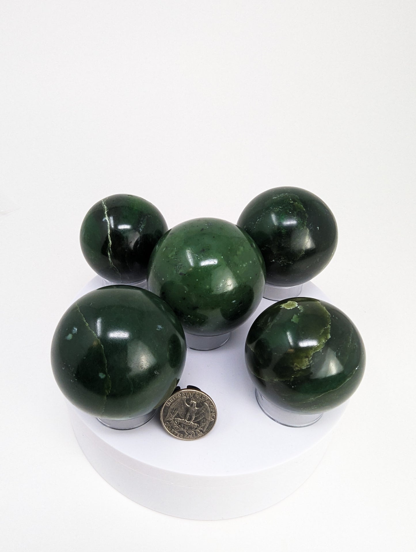 British Columbia Nephrite - Sphere - Grade B - 5pc - 1248g