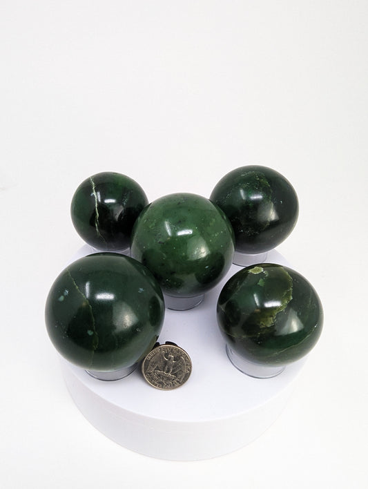 British Columbia Nephrite - Sphere - Grade B - 5pc - 1248g