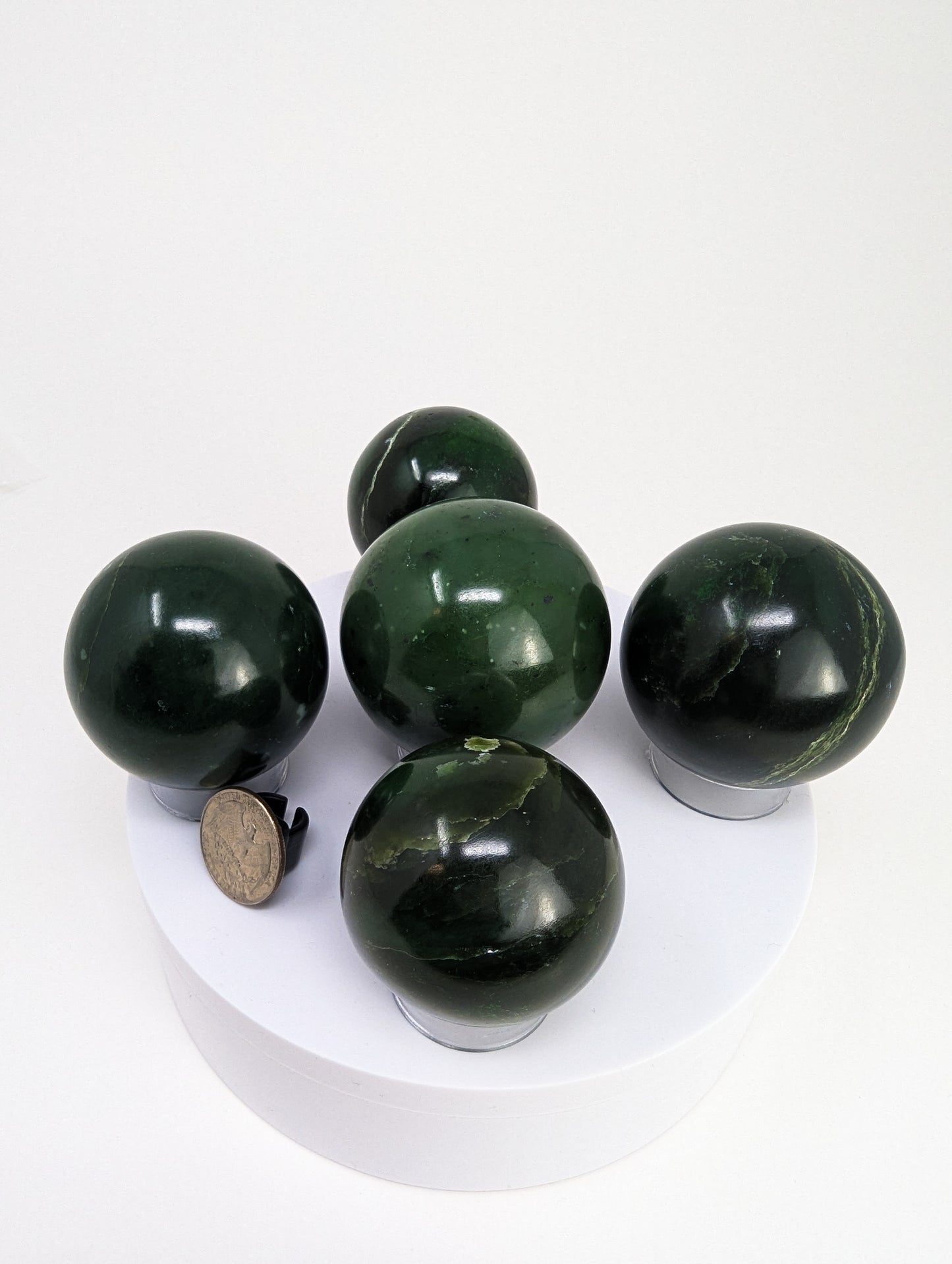 British Columbia Nephrite - Sphere - Grade B - 5pc - 1248g