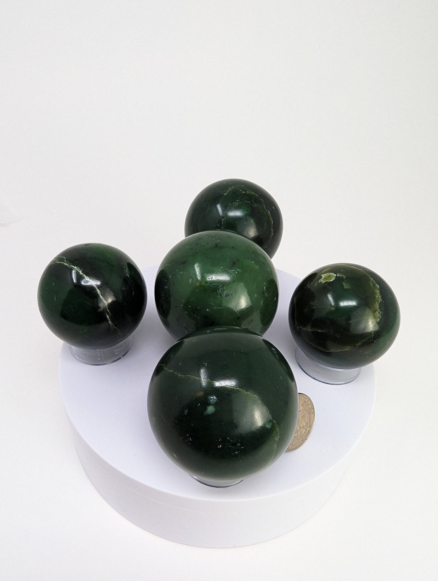 British Columbia Nephrite - Sphere - Grade B - 5pc - 1248g