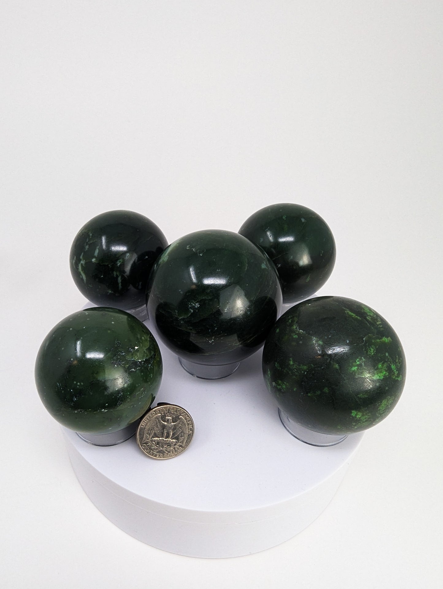 British Columbia Nephrite - Sphere - Grade B - 5pc - 1290g