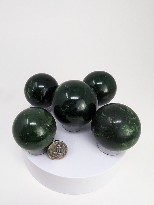 British Columbia Nephrite - Sphere - Grade B - 5pc - 1290g