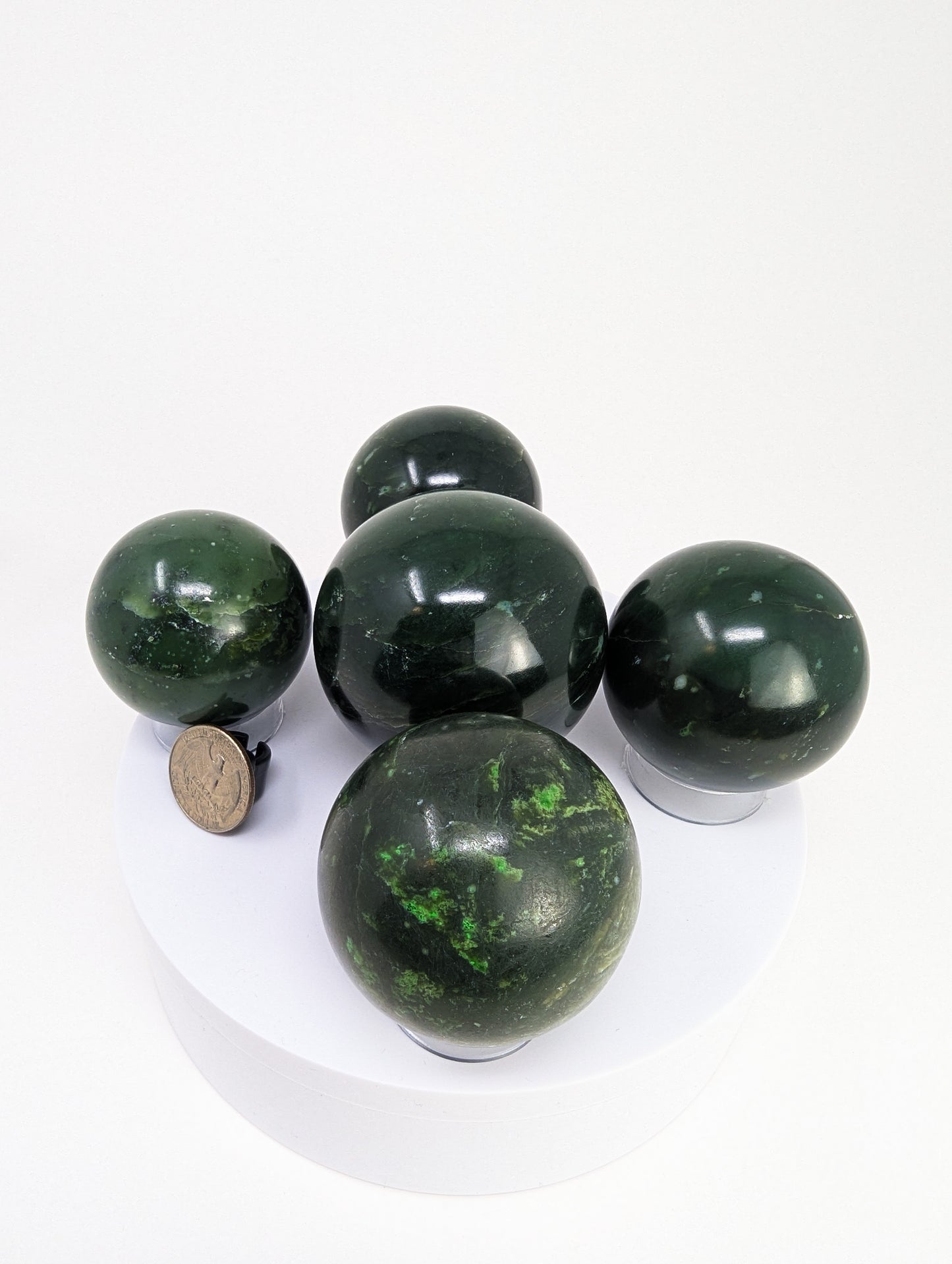 British Columbia Nephrite - Sphere - Grade B - 5pc - 1290g