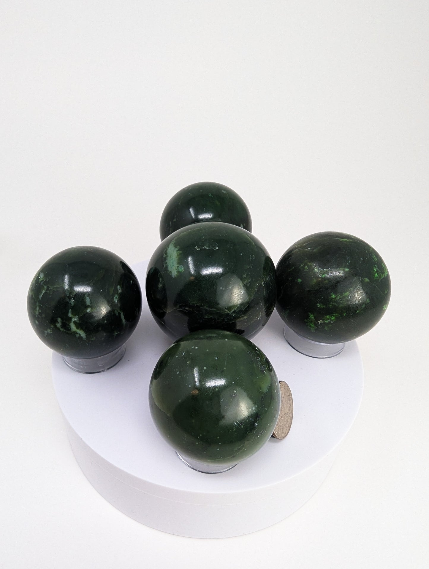 British Columbia Nephrite - Sphere - Grade B - 5pc - 1290g