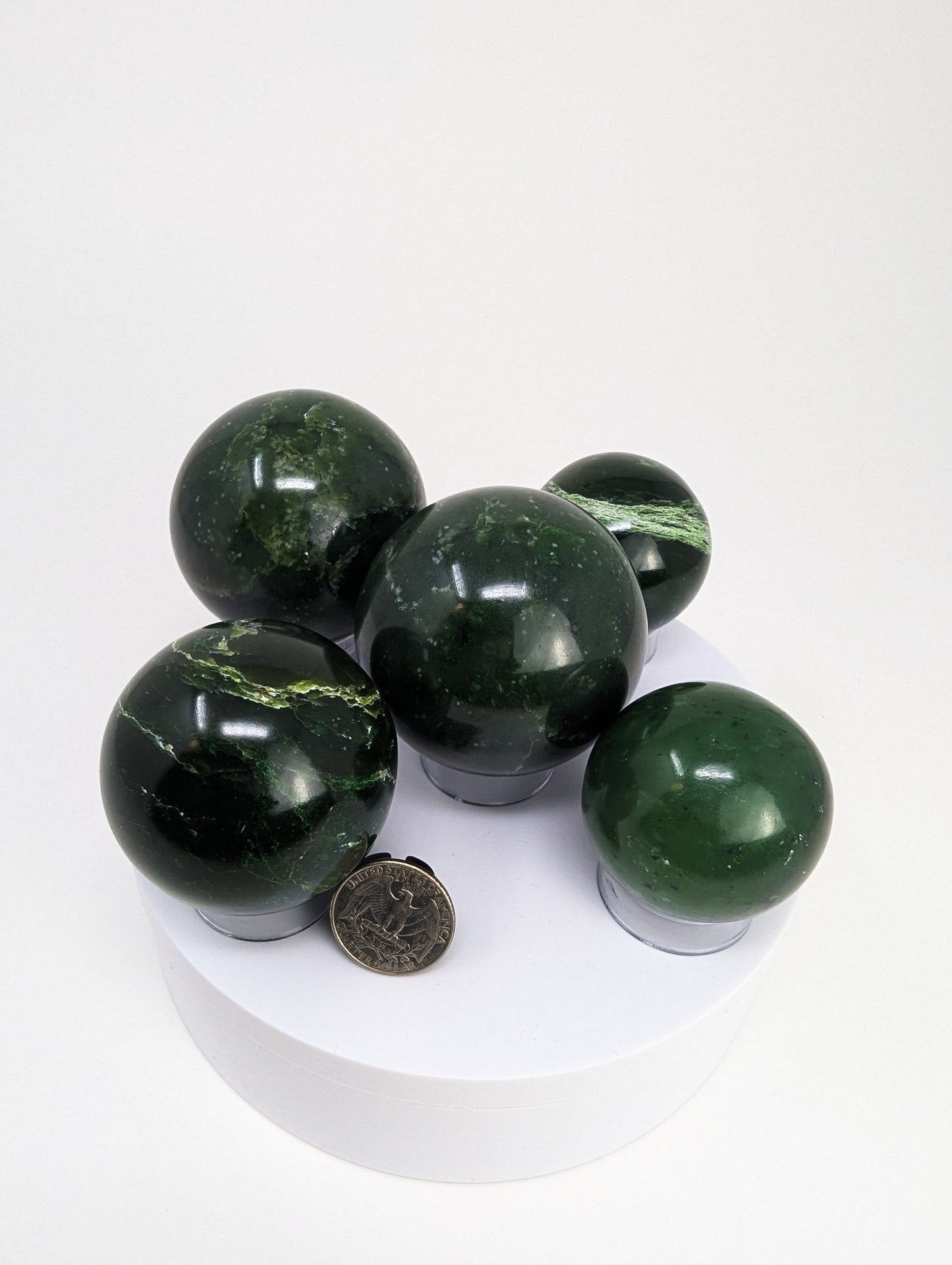 British Columbia Nephrite - Sphere - Grade B - 5pc - 1349g