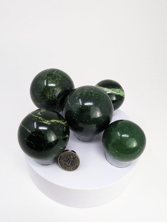 British Columbia Nephrite - Sphere - Grade B - 5pc - 1349g