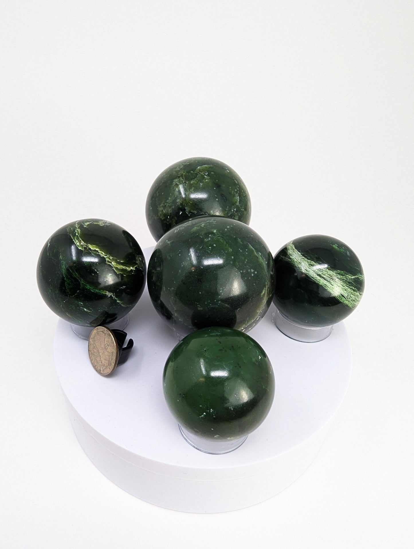 British Columbia Nephrite - Sphere - Grade B - 5pc - 1349g