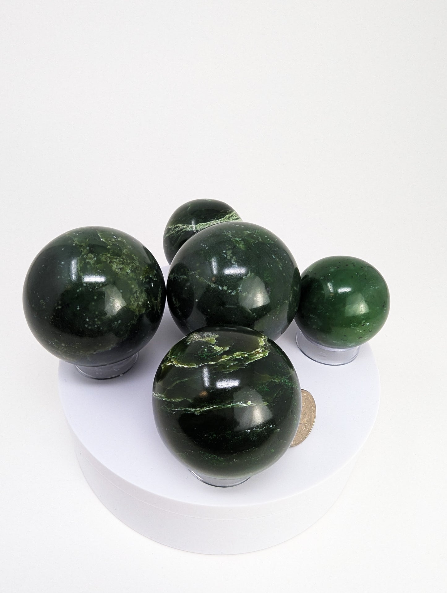 British Columbia Nephrite - Sphere - Grade B - 5pc - 1349g