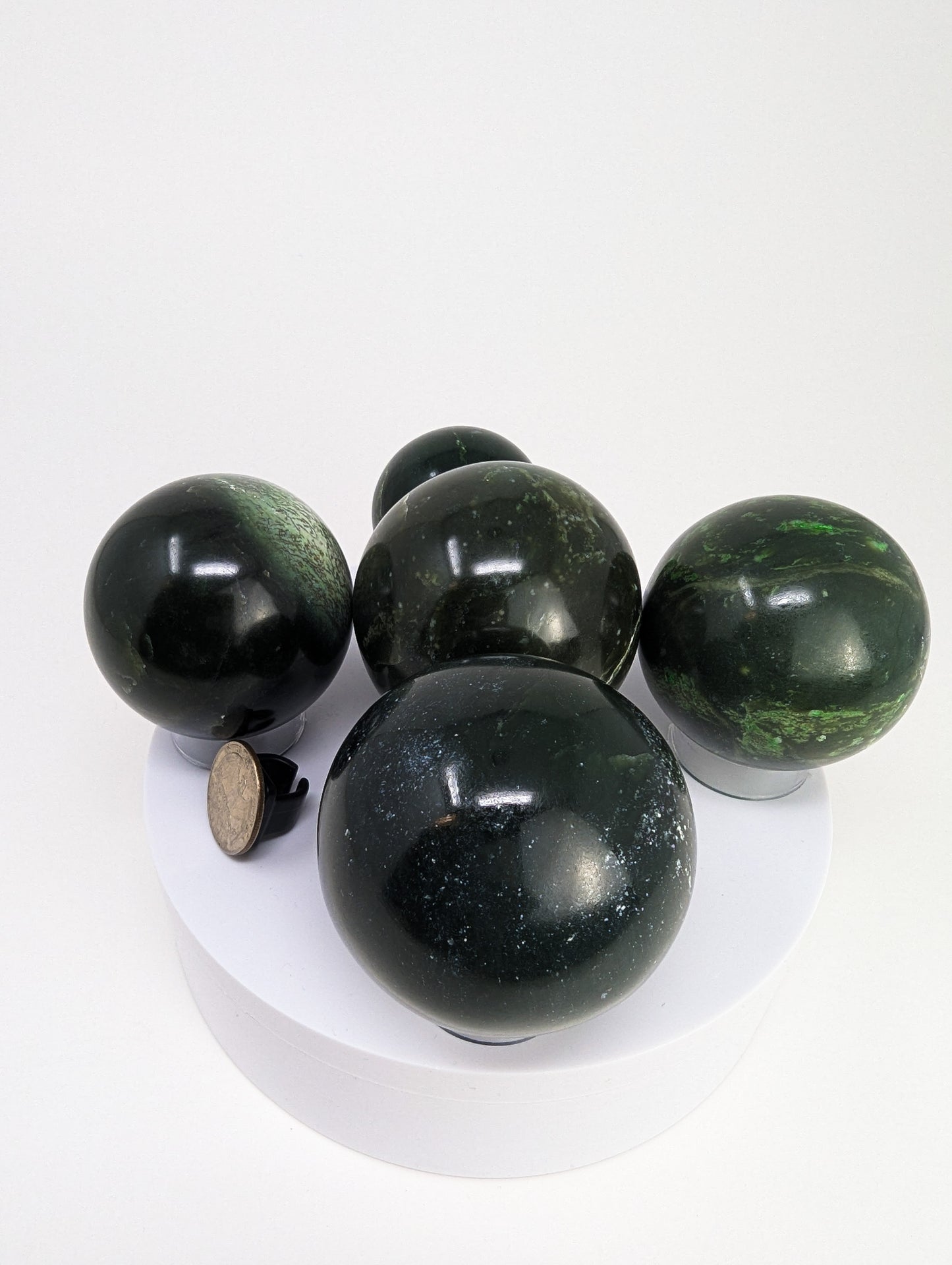 British Columbia Nephrite - Sphere - Grade B - 5pc - 1551g