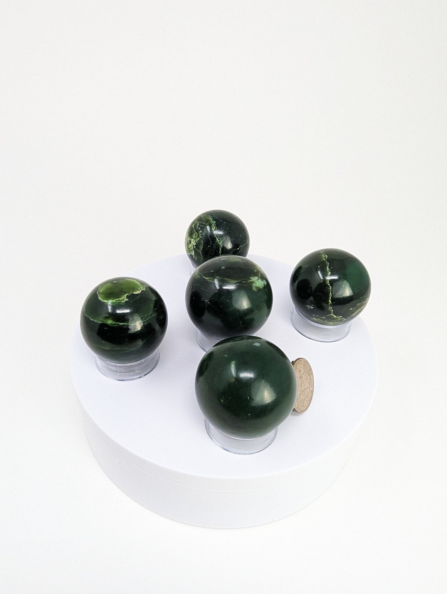 British Columbia Nephrite - Sphere - Grade B - 5pc - 540g