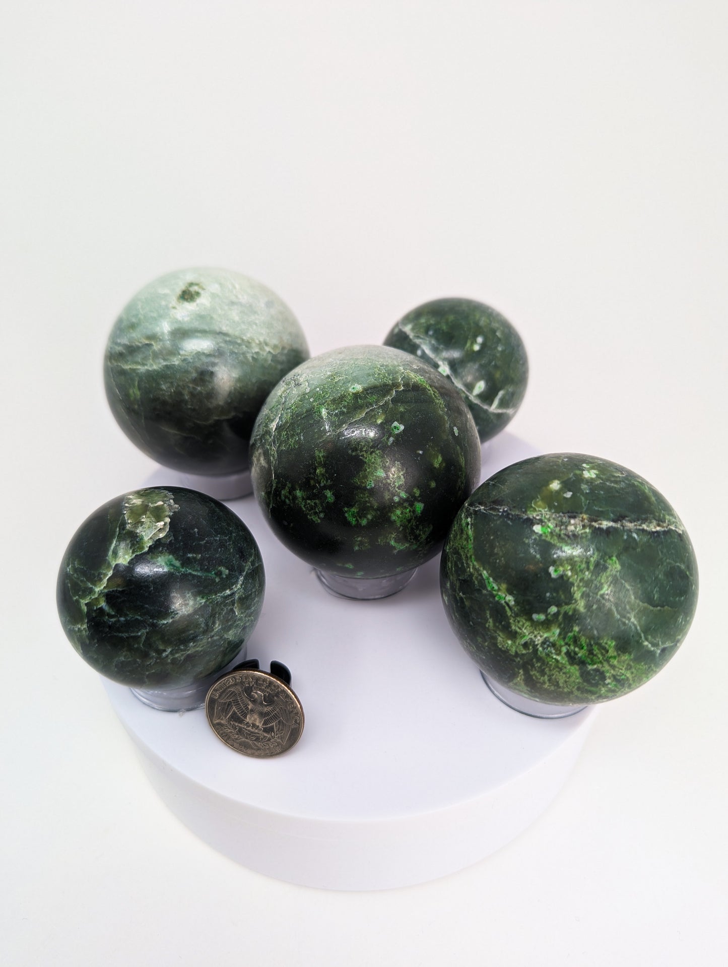 British Columbia Nephrite - Sphere - C Grade - 5pc - 1419g