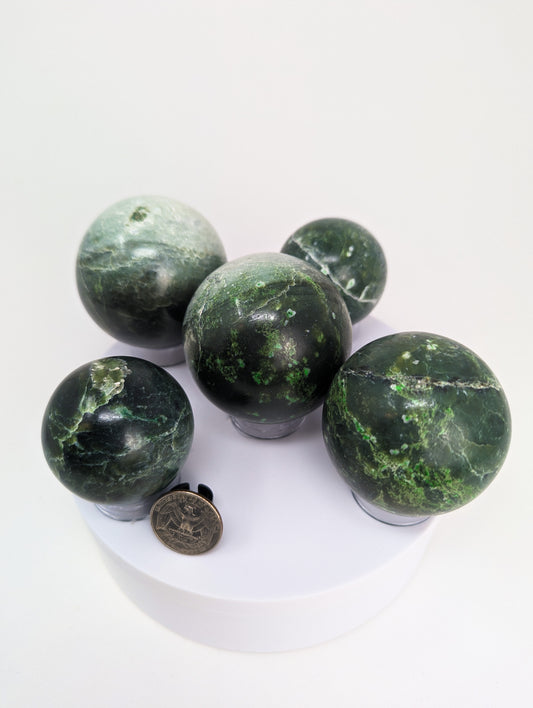 British Columbia Nephrite - Sphere - C Grade - 5pc - 1419g