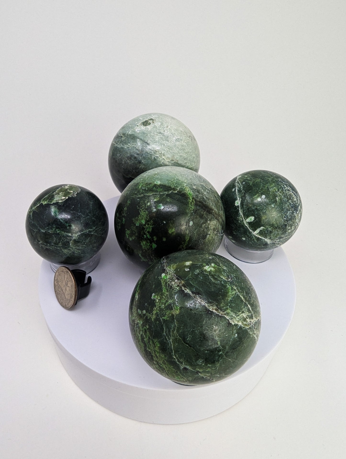 British Columbia Nephrite - Sphere - C Grade - 5pc - 1419g