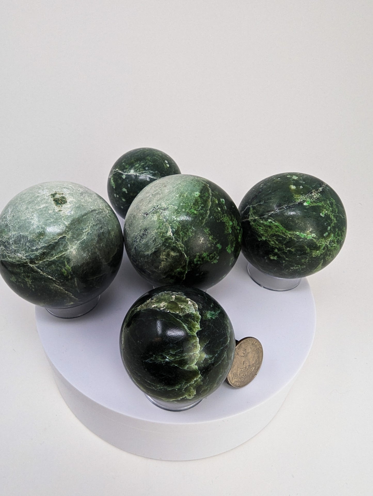 British Columbia Nephrite - Sphere - C Grade - 5pc - 1419g