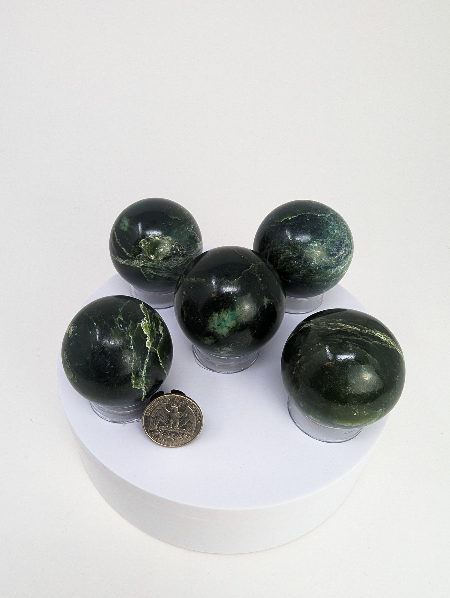 British Columbia Nephrite - Sphere - C Grade - 5pc - 821g