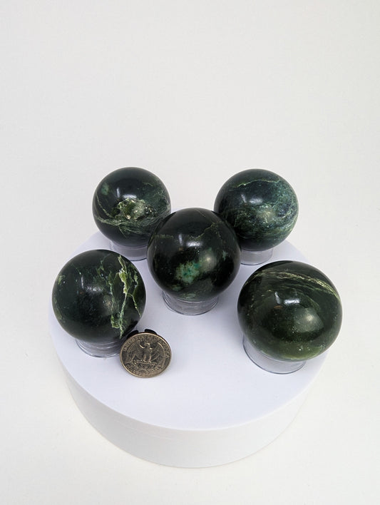 British Columbia Nephrite - Sphere - C Grade - 5pc - 821g