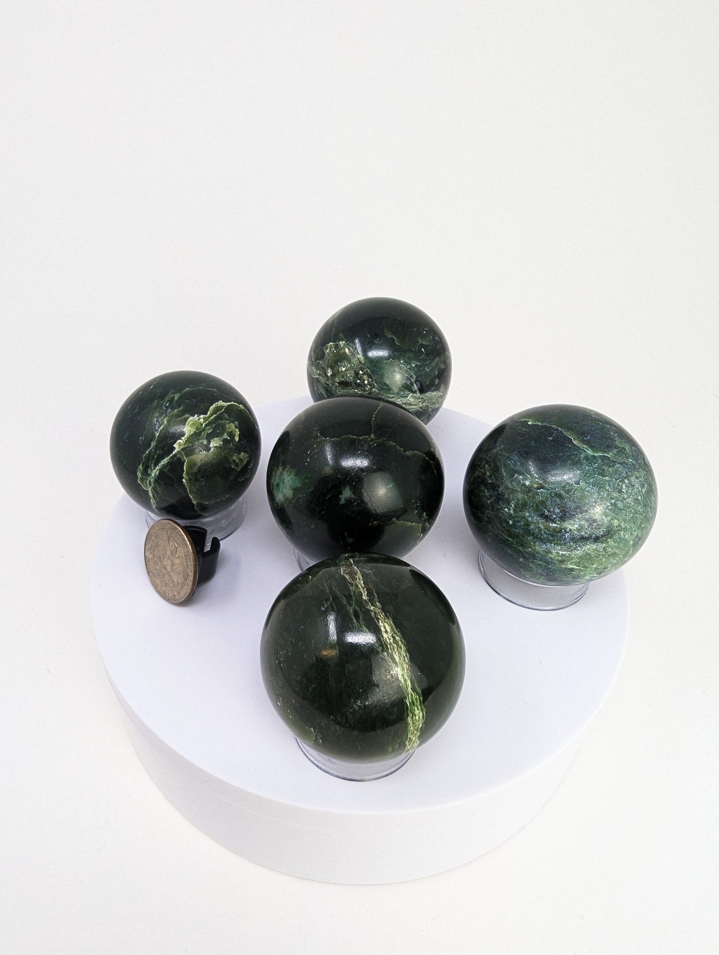 British Columbia Nephrite - Sphere - C Grade - 5pc - 821g