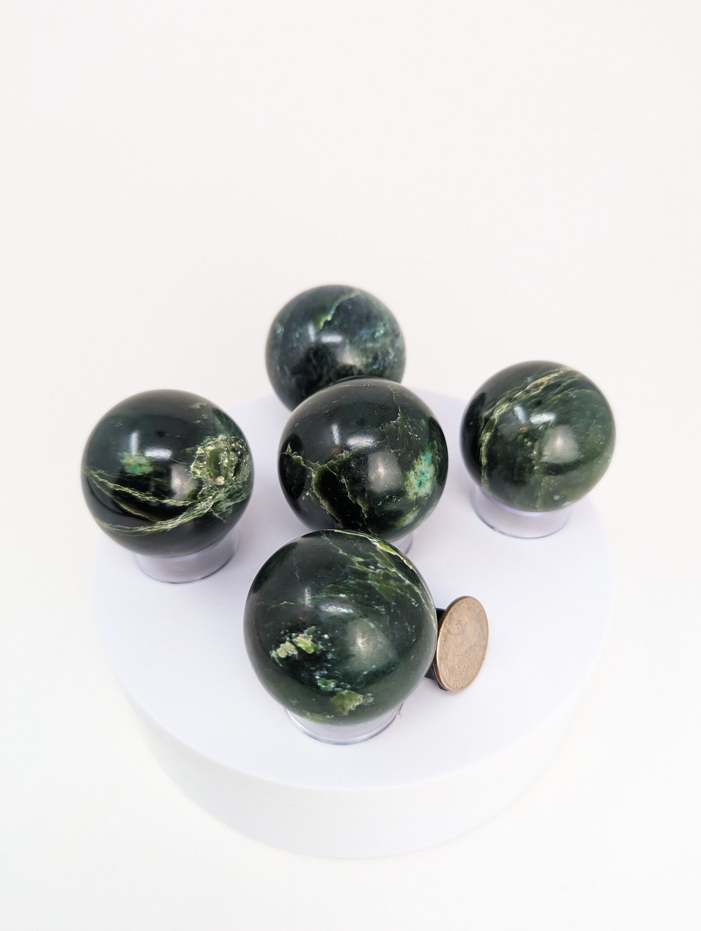 British Columbia Nephrite - Sphere - C Grade - 5pc - 821g