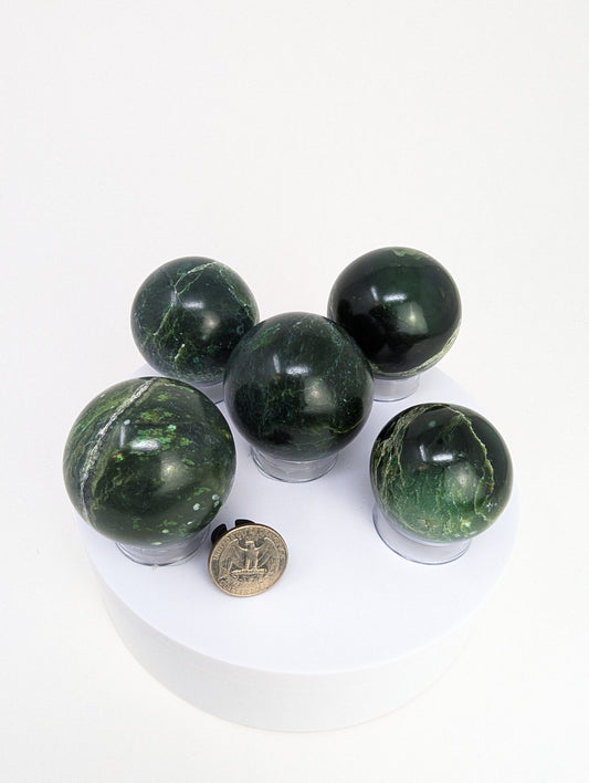 British Columbia Nephrite - Sphere - C Grade - 5pc - 905g