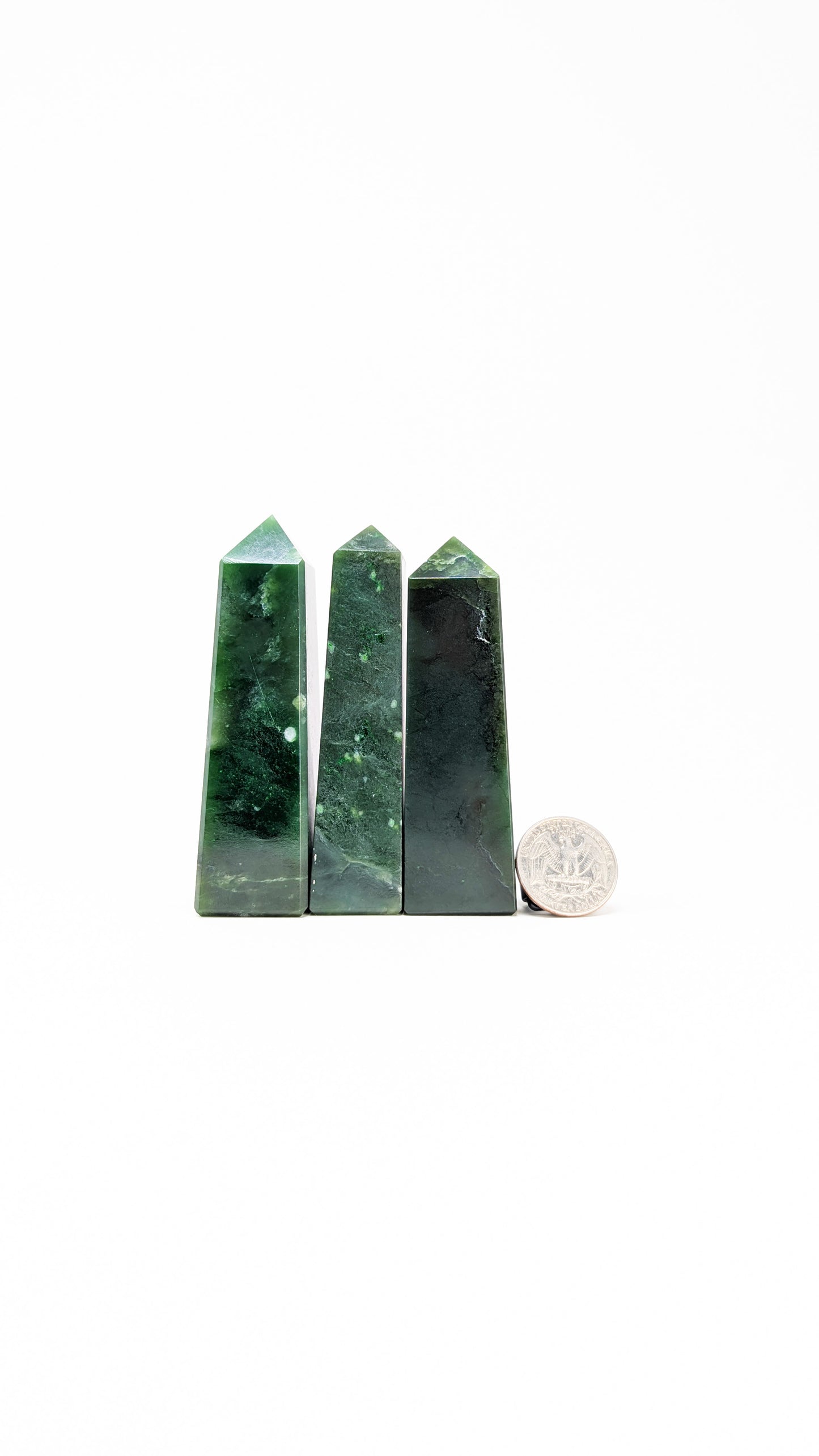 British Columbia Nephrite - Obelisk - A Grade - 3pc - 376g
