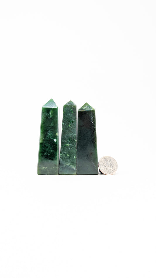 British Columbia Nephrite - Obelisk - A Grade - 3pc - 376g