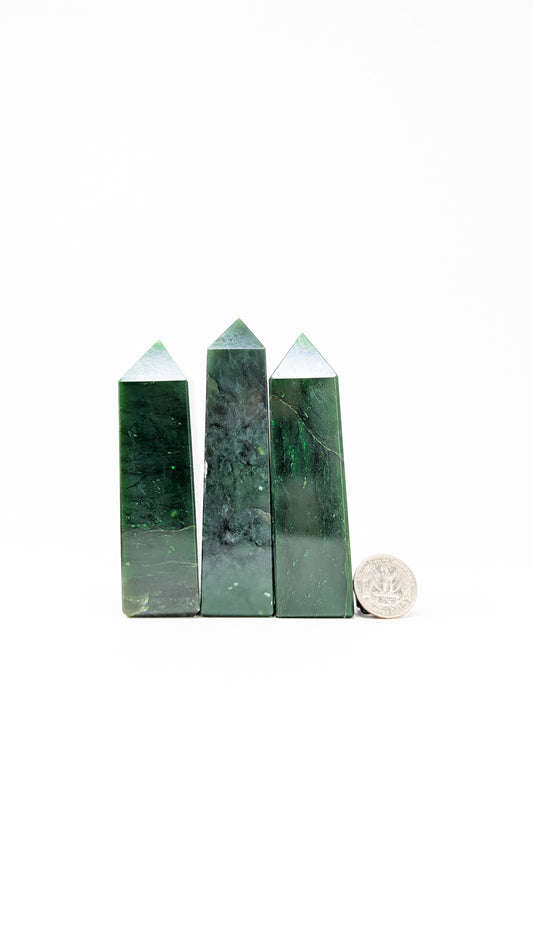 British Columbia Nephrite - Obelisk - A Grade - 3pc - 607g