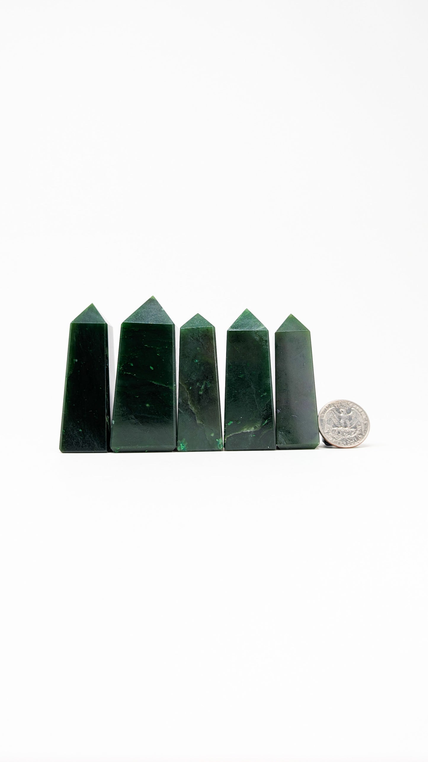 British Columbia Nephrite - Obelisk - A Grade - 5pc - 439g