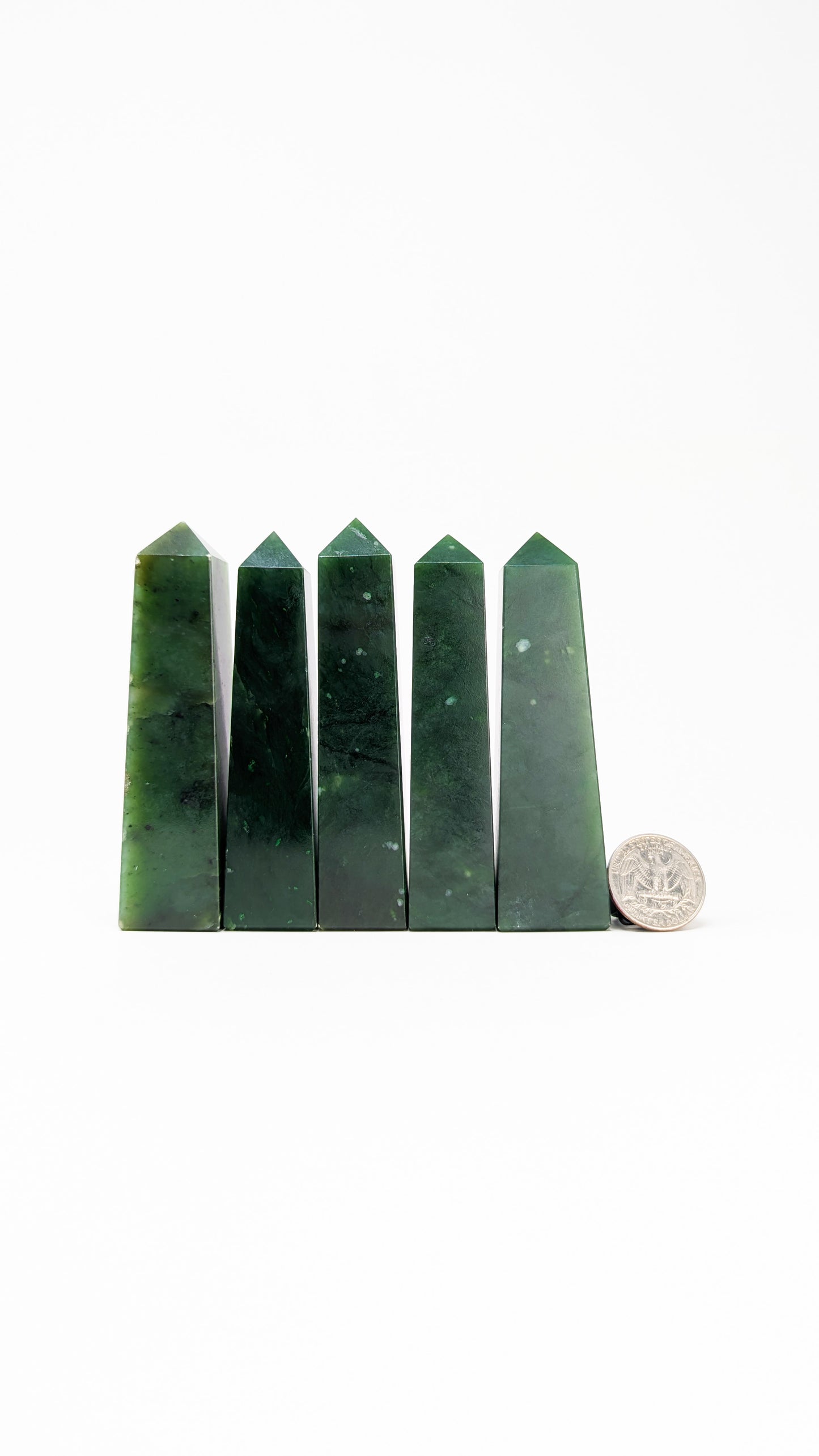 British Columbia Nephrite - Obelisk - A Grade - 5pc - 584g