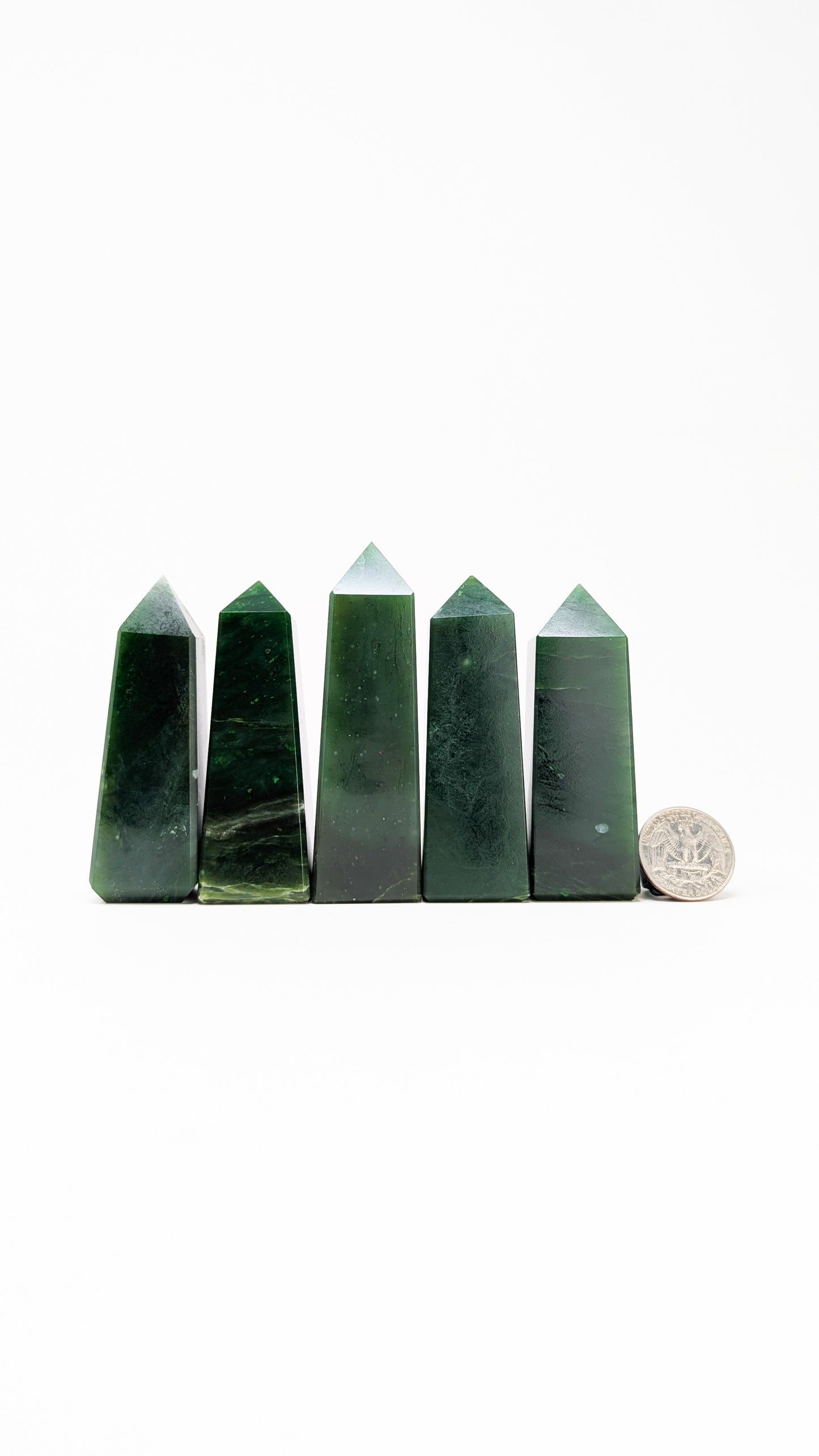 British Columbia Nephrite - Obelisk - A Grade - 5pc - 614g