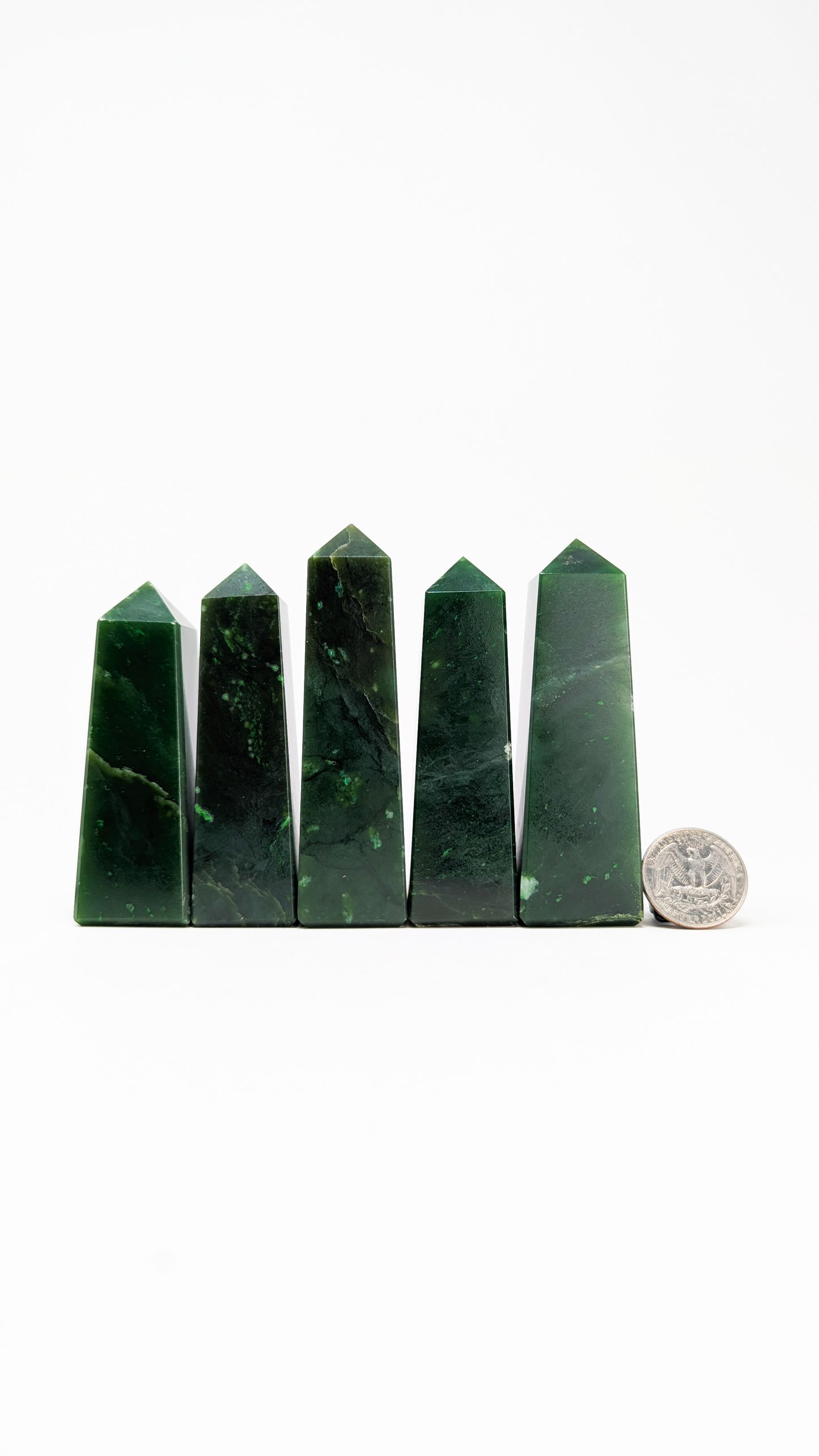 British Columbia Nephrite - Obelisk - A Grade - 5pc - 637.1g