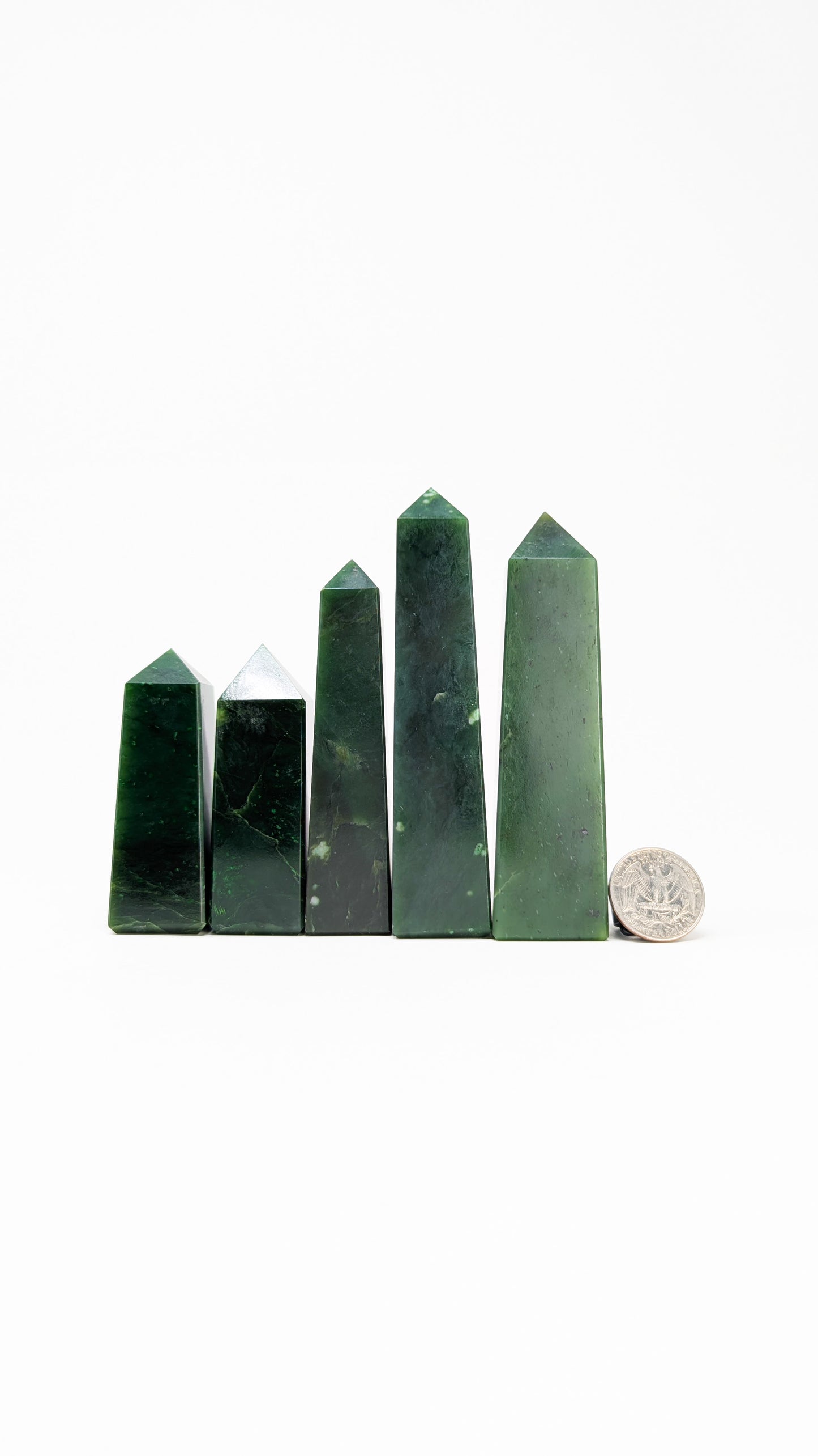 British Columbia Nephrite - Obelisk - A Grade - 5pc - 637g