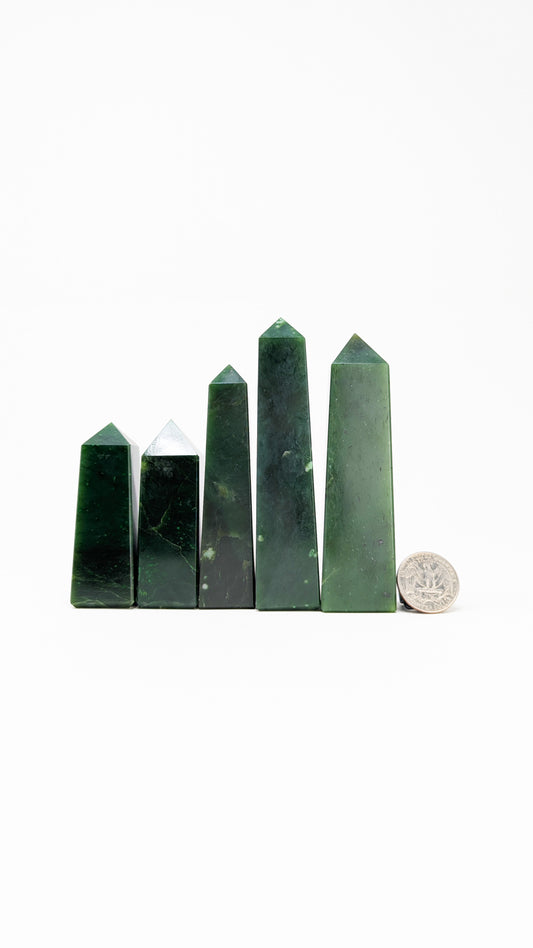 British Columbia Nephrite - Obelisk - A Grade - 5pc - 637g