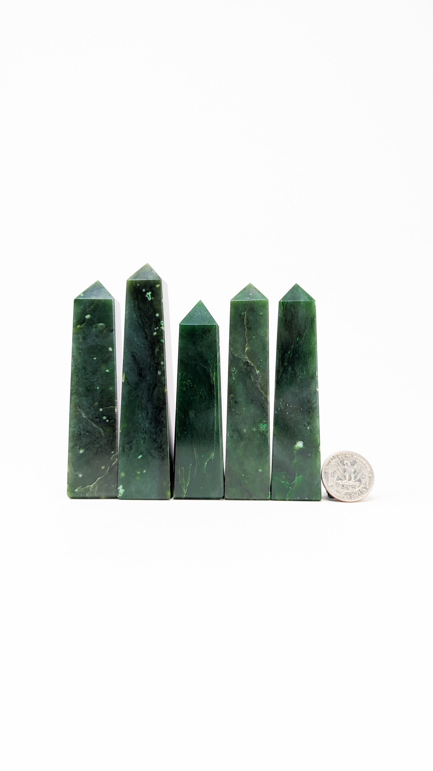 British Columbia Nephrite - Obelisk - A Grade - 5pc - 652g