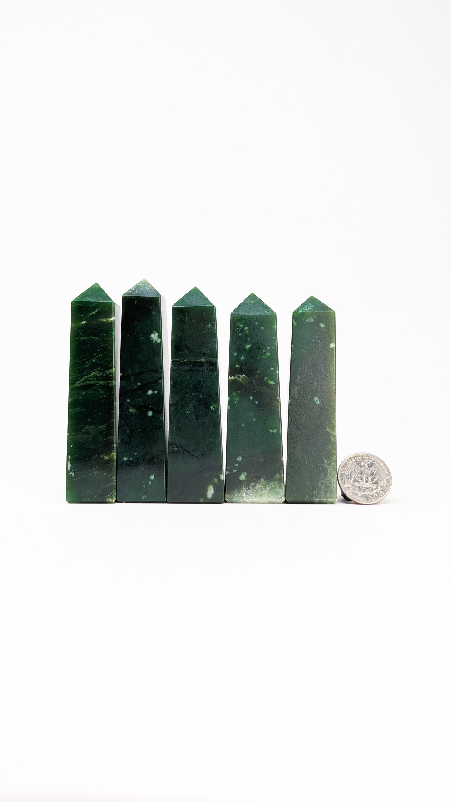 British Columbia Nephrite - Obelisk - A Grade - 5pc - 656g