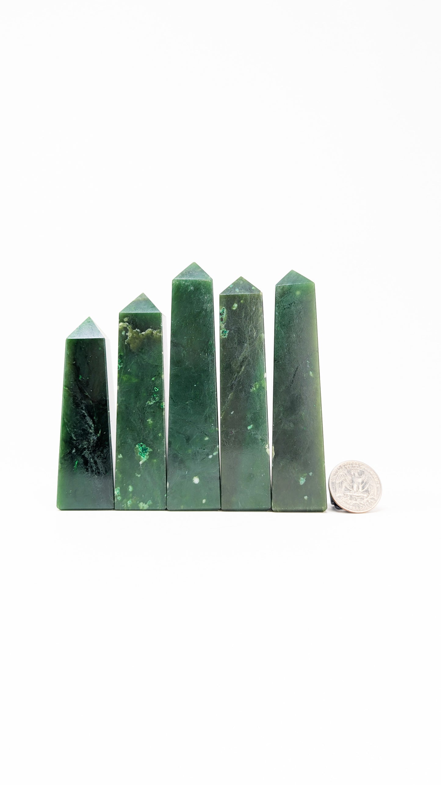 British Columbia Nephrite - Obelisk - A Grade - 5pc - 665g