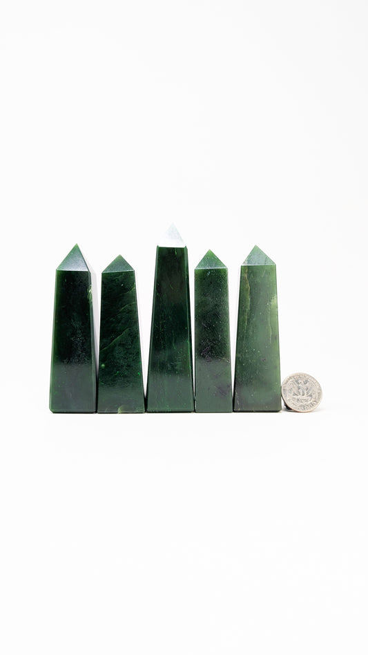 British Columbia Nephrite - Obelisk - A Grade - 5pc - 762g