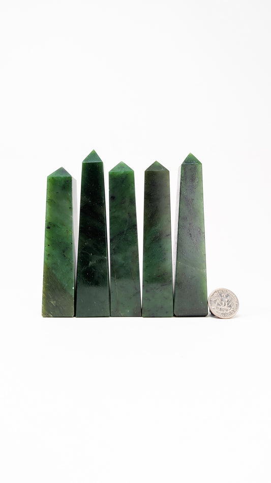 British Columbia Nephrite - Obelisk - A Grade - 5pc - 902g