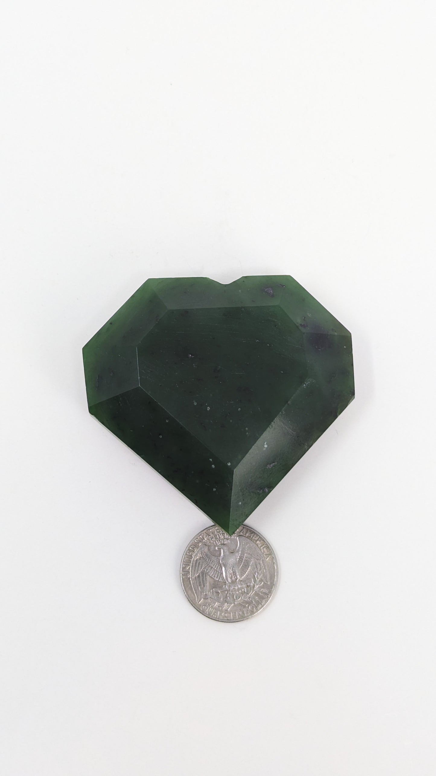 British Columbia Nephrite - Faceted Heart - A Grade - 1pc - 140g