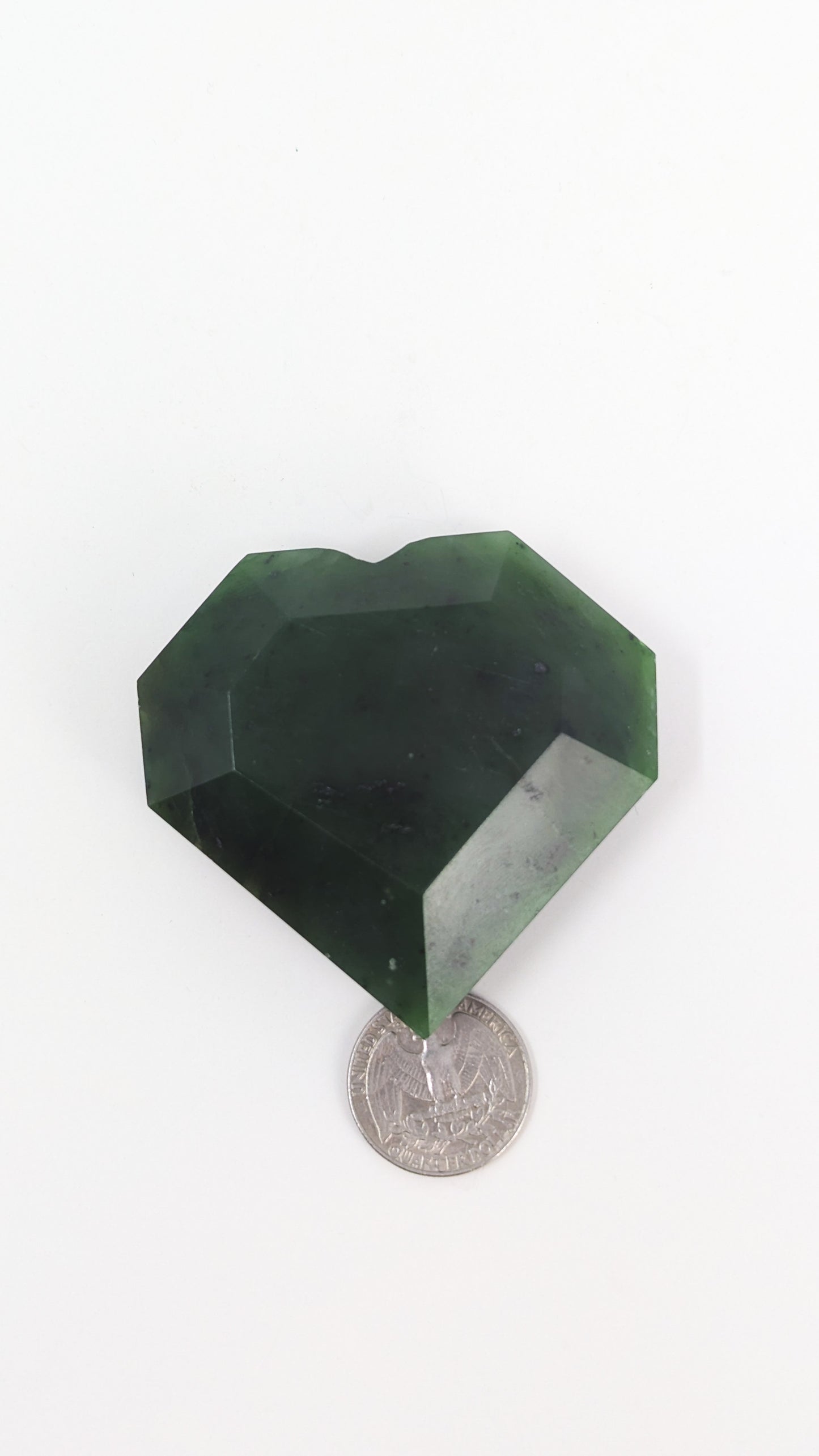 British Columbia Nephrite - Faceted Heart - A Grade - 1pc - 140g