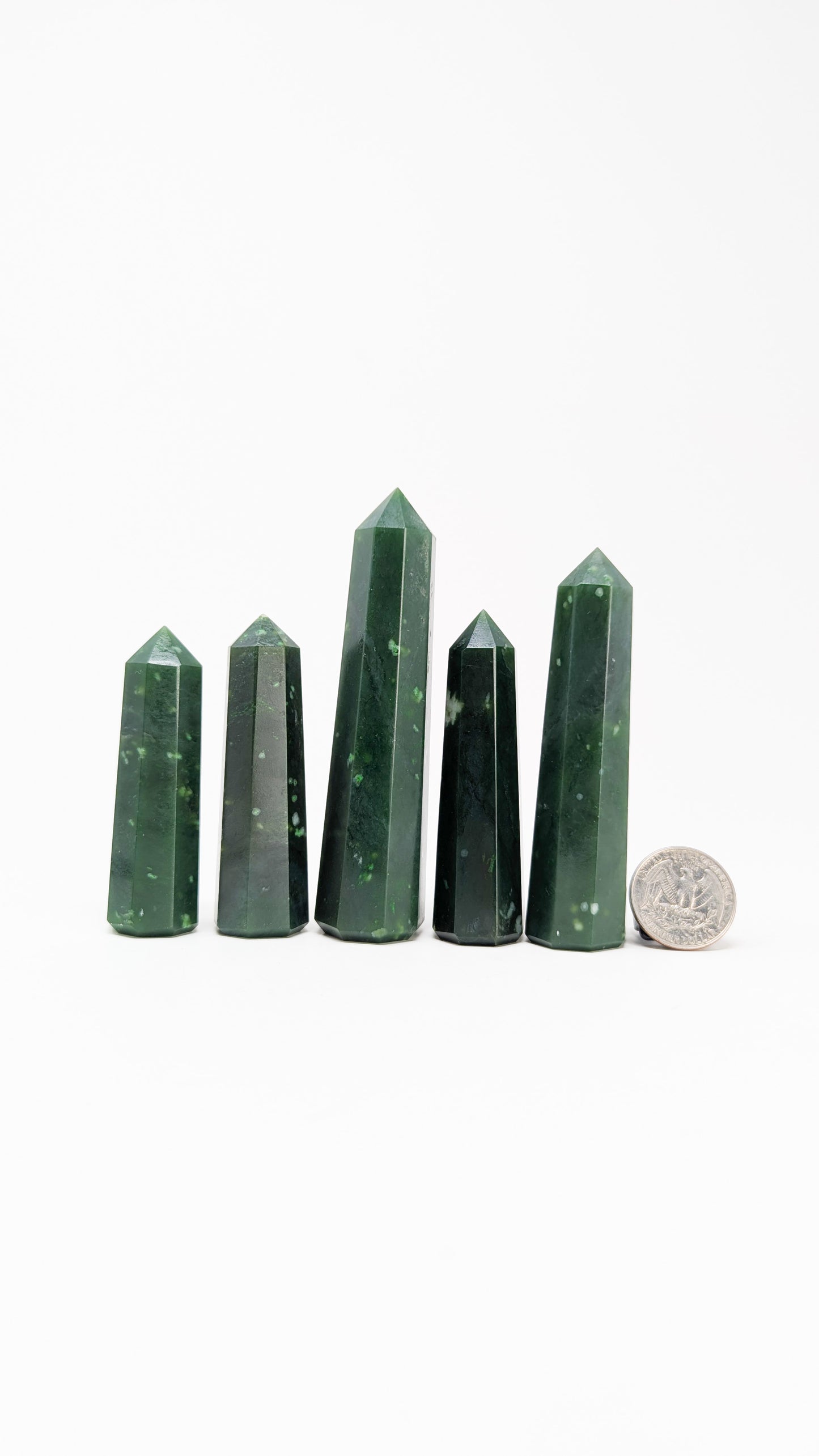 British Columbia Nephrite - Obelisk - A Grade - 5pc - 373g