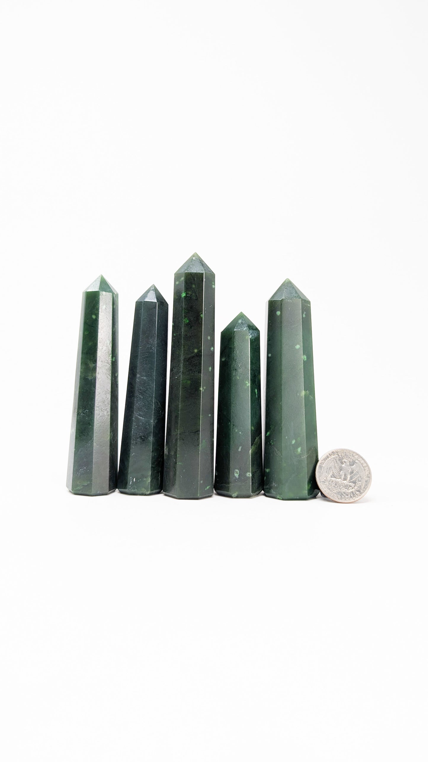 British Columbia Nephrite - Obelisk - A Grade - 5pc - 426g