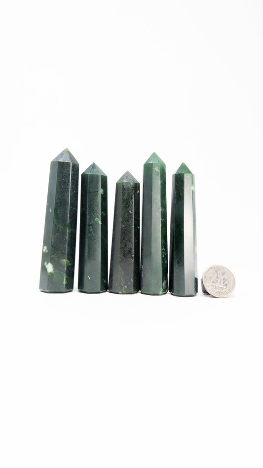British Columbia Nephrite - Obelisk - A Grade - 5pc - 448g