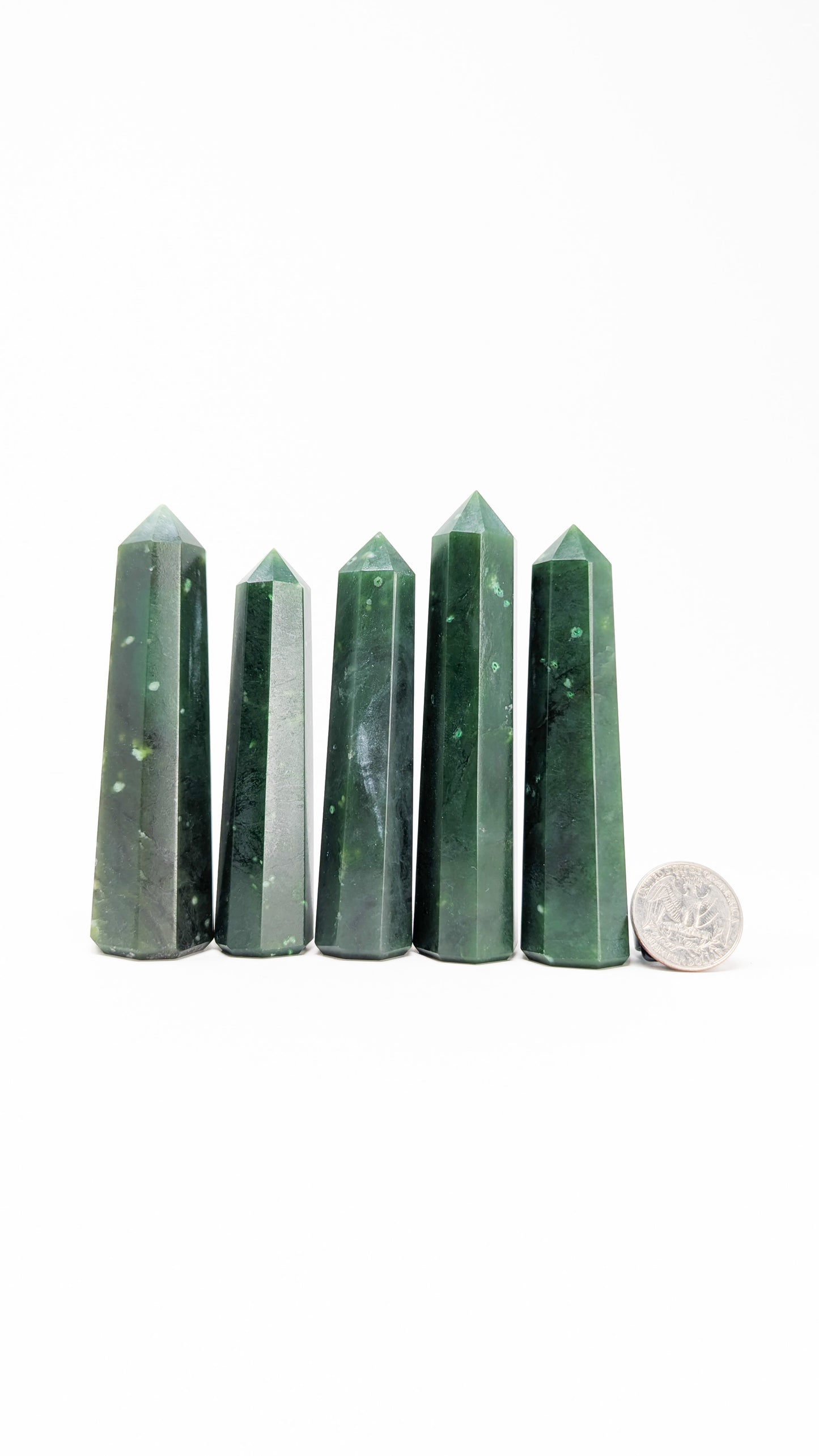 British Columbia Nephrite - Obelisk - A Grade - 5pc - 461g
