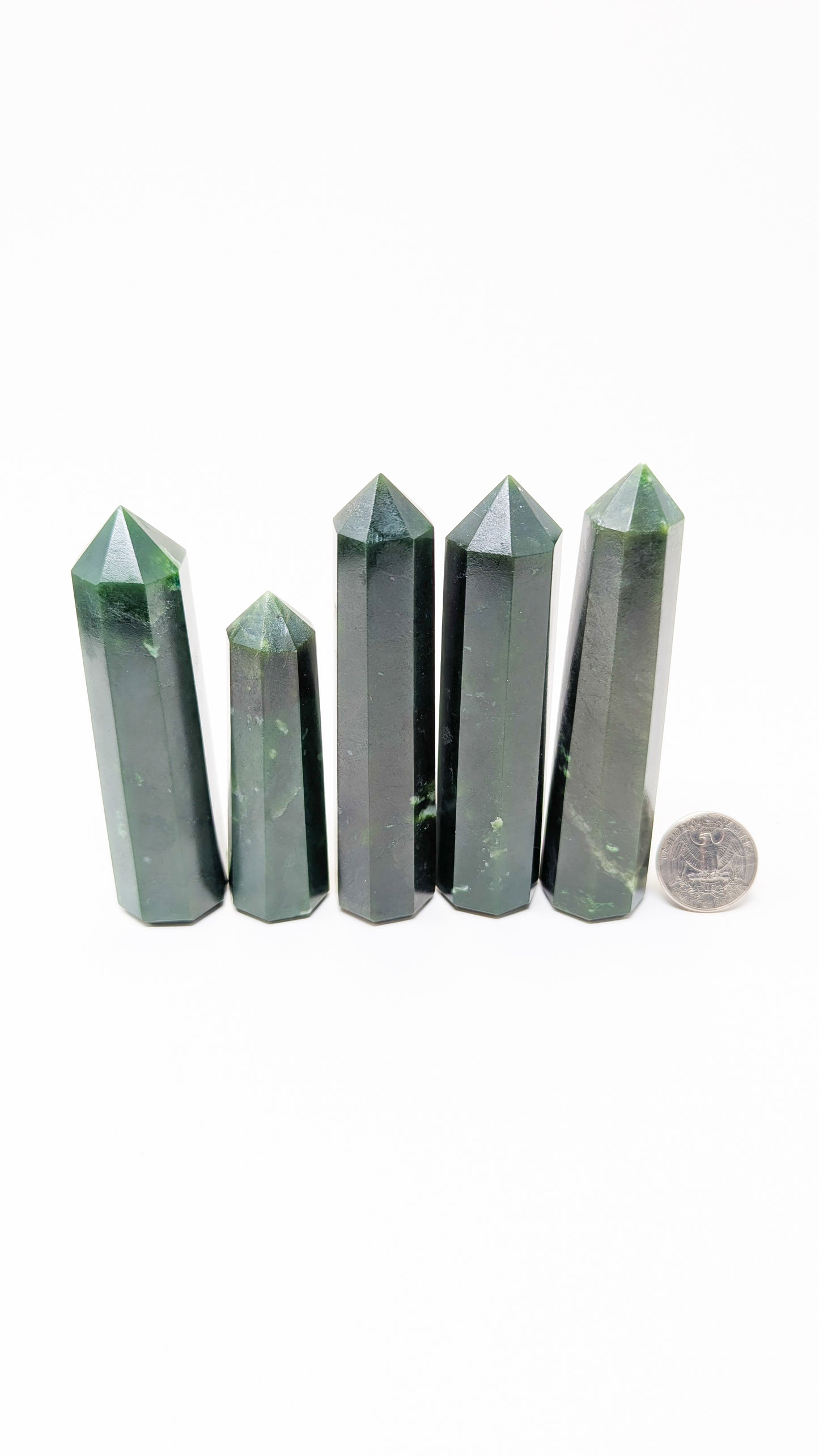 British Columbia Nephrite - Obelisk - A Grade - 5pc - 558g