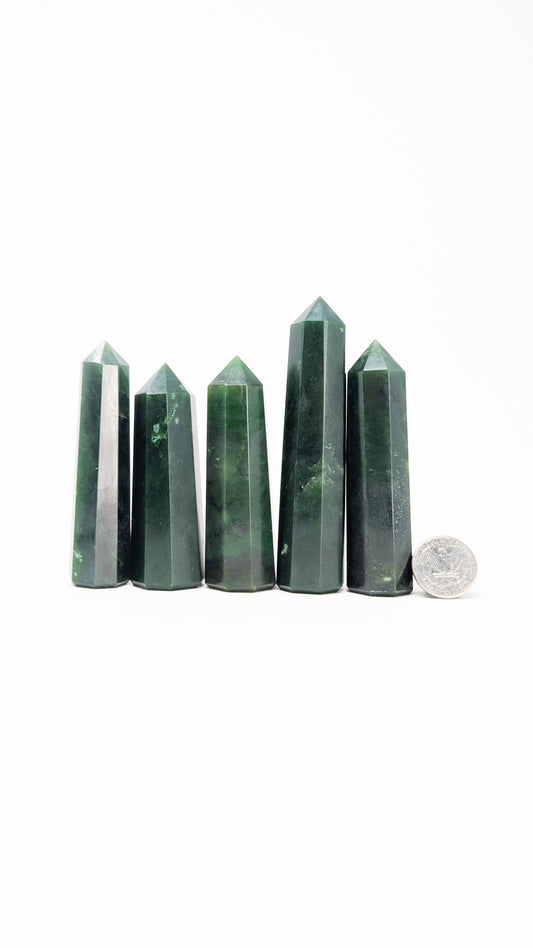 British Columbia Nephrite - Obelisk - A Grade - 5pc - 604g